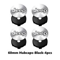 4PCS Car Tire Wheel Center Cap Cover Sticker Auto Accessories For Jeep Grand Cherokee Patriot Renegade Compass Wrangler gray