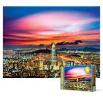 2000 piece jigsaw puzzle - red sunset and panoramic view of Seoul, popular Korean puzzle white