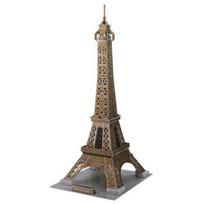 3D Magic Puzzle, pasaulyje garsi pastatų serija Eifelio bokšto popierinis blokas Korėjos 3D galvosūkis gray