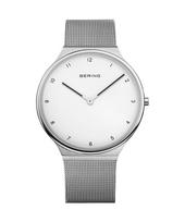BERING Analog Quartz Ultra Slim Collection Stainless Steel Sapphire [Officially Imported] Men's & Women's (Unisex) Watch, Watch, 18440-004 (Silver), white