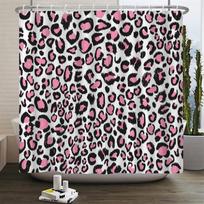 Moderni leopardo dušo užuolaida 3D vonios užuolaida su kabliukais Dekoratyvinis pertvaros ekranas 180*240 Poliesterio skalbiamas audinys W90xH180cm pink