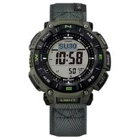 CASIO Mountaineer Kolekcija Saulės energija varomas Laikrodis su drobiniu dirželiu Vyriški Laikrodžiai Pilkas Ciferblatas PRG-340B-3 Gray Dial gray