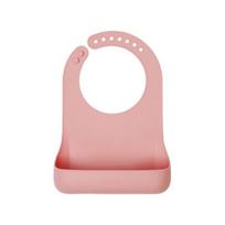 Edison baby silicone bib, pink, 1 piece, 1 piece white