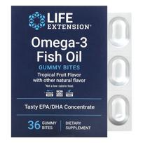 Life Extension, Omega 3 Fish Oil Gummy Bites, tropical fruit, 36 gummies