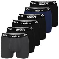 UMBRO vyriškos apatinės kelnės medvilninės trumpikės 6 vnt. pilkos, juodos, tamsiai mėlynos XL