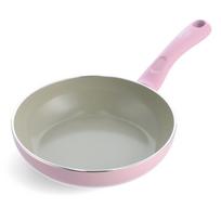 Greenpan Green Chef Frying Induction Ceramic Interior and Easy to Earthy Quartz Pink Pan, 20cm, Compatible, Coating, Non-Stick Exterior, Clean, gray