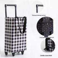 Portable Folding Shopping Trolley black