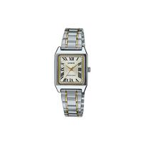 CASIO Moteriškas standartinės serijos sidabrinis laikrodis LTP-V007SG-9B LTP-V007SG-9B Medium Gold Strap white