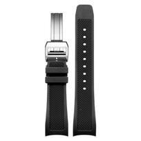 IWC PORTUGIESER Yacht Club IW390211 Dirželis 22mm Lenktas Guminis Dirželis Suderinamas IW390209 IW390502 Silikoninis Pakeičiamas Laikrodžio Dirželis 22x18mm black