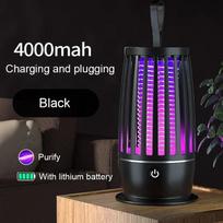 2 vnt. nešiojama elektrinė uodų žudymo lempa, įkraunama musių gaudyklė, atbaidanti vabzdžius naikinanti miegamojo lauko gaudyklė nuo uodų Black-with Battery 1PC