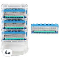 ON B U suderinamas premium glaudaus kontakto 5 ašmenų skustuvas Fusion Proglide Power, 4 pakuotės, 4 vienetai, korėjietiškas skustuvas gray
