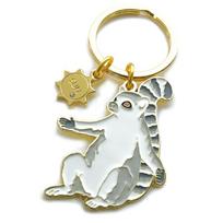 World Shoji Keychain Animal Keyring Ring-tailed Lemur 105600 beige