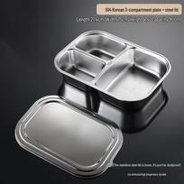 304 Stainless Steel Partitioned Lunch Box white
