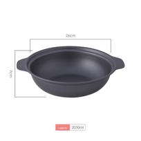 Honkongo stiliaus ketaus molio puodo troškintuvas troškintiems vištienos ryžiams 26cm single pot black