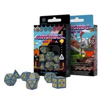 QWorkshop Arcade Kauliukų Rinkinys 7 vnt. (Mėlyna ir Geltona)
