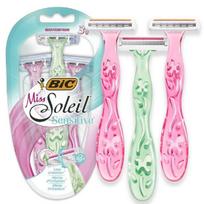BIC Miss Soleil Sensitive 3-Blade Women's Razor 3 Pieces, 3 Pieces, 1 Piece ,Korean razor blade pink