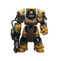 JoyToy Warhammer 40K Imperatoriškųjų Kumščių Legiono Kataphracti Terminatorių Korpusas Kataphracti su Sunkiojo Liepsnosvaidžiu Masto Figūrėlė 118 brown