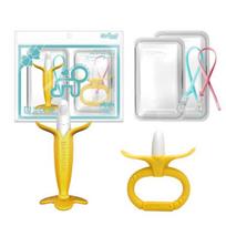Ange teether 2-piece set, nozzle, banana, banana ring, random delivery (silicon clip), 1 set, Korean baby products white