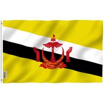Anley Fly Breeze 3x5 Ft Brunei Flag - Bruneian Flags Polyester 60x90cm yellow