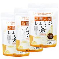 Korean ginseng ginger tea PREMIUM Korean red ginseng tea Korean ginseng tea Ginger tea Red ginseng tea Saponin ginseng (20 bags) / (3 bags) beige