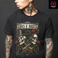 Guns N' Roses Heavy Metal Rock Grupės Unisex Premium Medvilnės Marškinėliai XL black