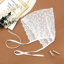 Silk Road Baby's Nelly Mall Lace Shirring Bonnet, 11 x 18.5 x 20 cm, white, Popular baby clothes in Korea white