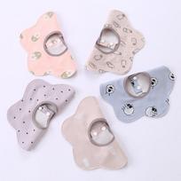 5-piece rolling bib set for infants and toddlers for all seasons, soft and thin, set A white