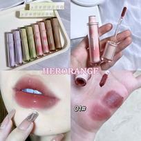 Lipstick Set Iced Tea Mirror Lip Glaze Water Gloss Transparent Jelly Liquid Lipstick Women's Beauty Makeup Cosmetics, 1 Piece, 09 01 HERORANGE gray