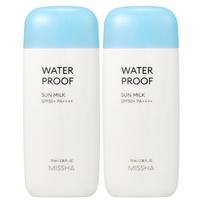 Missha All Around Safe Block Waterproof Sunmilk SPF50+ PA++++, 70ml, 2 units white