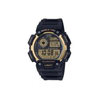 Casio Youth Series Round Digital Display Ten Year Battery Retro Fashion Quartz Movement Resin Strap Men Watches Gold AE-1400WH-9A Random Watch Box,Black/Gold Dial black