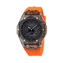 CASIO Unisex Liquid Crystal,Analog Dual Display Series 44.5mm Black Watch GA-2100-1A1(Watch4--) black