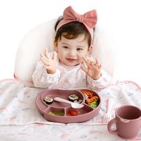 Babyclaw baby food waterproof bib long sleeve zipper type, whale pink, 1 piece, 1 piece beige