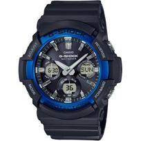 Casio Vyriškas G-SHOCK GAW-100B-1A2JF [Radio Wave Solar Black / Blue] apvalus laikrodis, juodos dervos