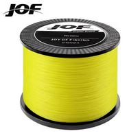 JOF X8 Pintas meškerės valas 1000M 500M 300M 8 sruogų daugiaspalvis daugiasruogis druskovandeninis PE valas 20 30 40 50 60 80 100 svarų (Yellow,X8 500M 30LB 0.23MM) geltona