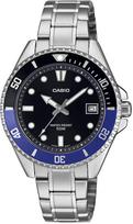 CASIO Standard Analog Watch MDV-10D-1A2V Boys Girls Black x Blue Bezel Metal Band Overseas Model black