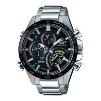 Casio vyriškas analoginis žadintuvo kvarcinis laikrodis 100M atsparus vandeniui EQB-501XYDB-1A juoda