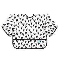 Bumkins sleeved bib long-sleeved waterproof bib, heart, 1 piece, 1 piece gray