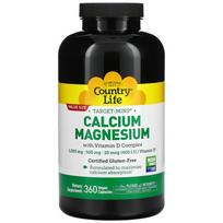 Country Life, Target-Mins Calcium Magnesium, Vitamin D Complex, 360 Veggie Capsules