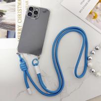 Madingas dėklas su dirželiu Motorola Moto G86 G56 G84 Edge 60 Fusion 60S G85 G35 G15, nešiojamas ant kaklo, minkštas, atsparus smūgiams, skaidrus dangtelis Mote G85 5G gray