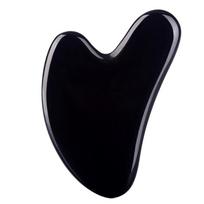 FUANKANG Gua Sha veido įrankiai Juodas Gua Sha akmuo Odos priežiūra Veidas Kūnas Atpalaiduoja raumenų įtampą Mažina patinimą (Juoda), 1 gabalėlis black