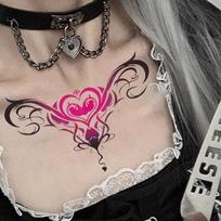Seksualus cosplay vulvos chna pilvo juosmens krūtinės tatuiruotė tatuiruotės lipdukas, B20p, 1 vienetas gray