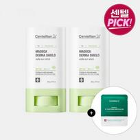 Dongkook Pharmaceutical Centellian 24 Madeca Derma Shield Safe Sun Stick 20g x 2 SPF 50+ Double Tightening Ampoule Pads 2 pieces, Sun Stick 2 pieces white