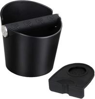 Tubbi Knock Box Espresso Knock Box with Tamper Mat, a tool for removing coffee grounds after brewing espresso, for commercial and home use. black