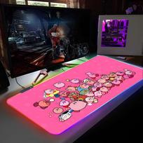 K-KirbySE Kawaii Mouse Pad RGB Backlit Mouse Pad Laptop Mouse Pad Laptop Gamer Computer Desk Gaming Accessories RGB700x300x3mm