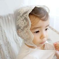 Pokeni Bonbon Infant's Lace Bonnet, 19 x 19 cm, white, Popular baby clothes in Korea gray