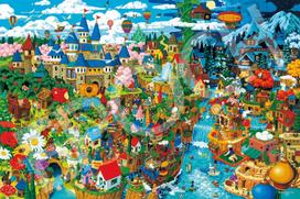 Epoch 1000 dalių dėlionė Masayoshi Akiyama - Ieškok! Pasaulio pasakos (50x75 cm) su klijais, mentele, loterijos bilietu blue