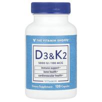 The Vitamin Shoppe, Vitamin D3 & K2, 120 capsules