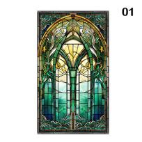 Retro meno stiklo plėvelė Europos stiliaus vitražinis bažnyčios meno privatumo langų lipdukai nepermatoma viešbučio klubo verandos langų dekoravimo plėvelė 50x120cm