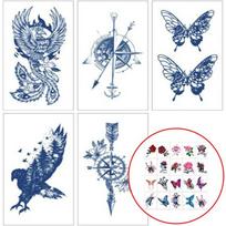 Komandos Kūrėjas Tatuiruotės Lipdukas Chna Užrašai 5 Tipai Tatuiruotės 3D 20 Tipų, 1, Pusiau Nuolatinė Tatuiruotė L Tipo 5 Tipai + 20 Tipų gray