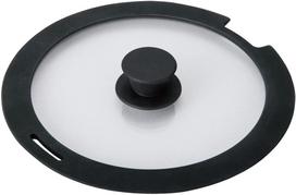 Hokuriku Aluminum Cast Varius 24cm silikoninis stiklinis dangtis nuimamam rankenai keptuvei pagamintas iš silikono ir grūdinto stiklo tvirtam ir ilgaamžiškam A-3136, keptuvės, juoda